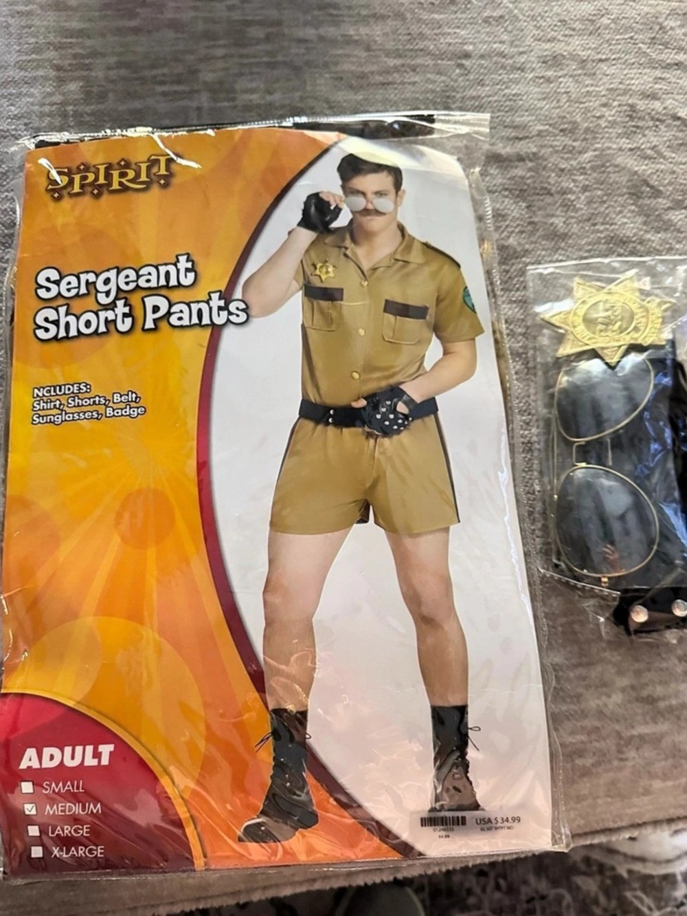 Spirit Sergeant Short Pants costume Size medium NWT